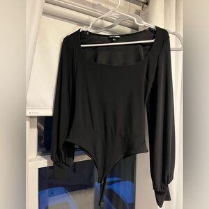 Fashion Nova Long Sleeve Bodysuit - Open Sleeve
